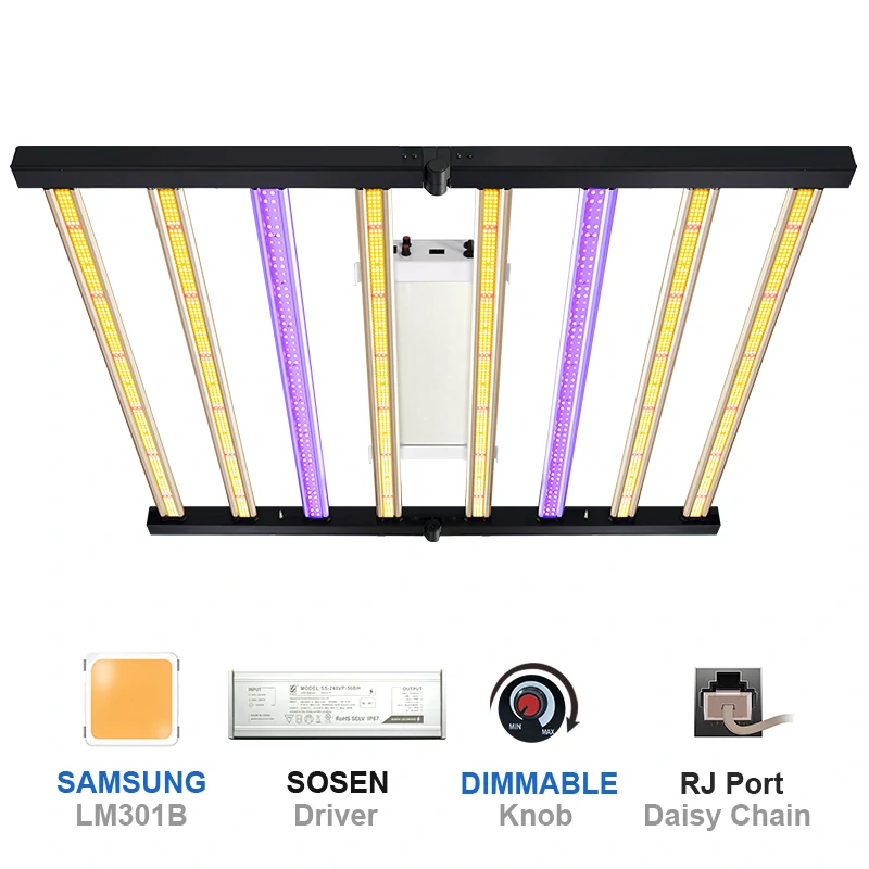 SS6400 640W Full Spectrum Foldable Dimmable LED Grow Light With Samsung LED LM301B For Indoor Medicinal Plant