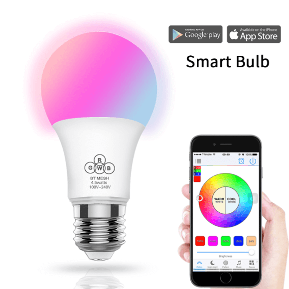 SinoStar 4.5W A60 Bluetooth Mesh LED Bulb RGBW Multicolor